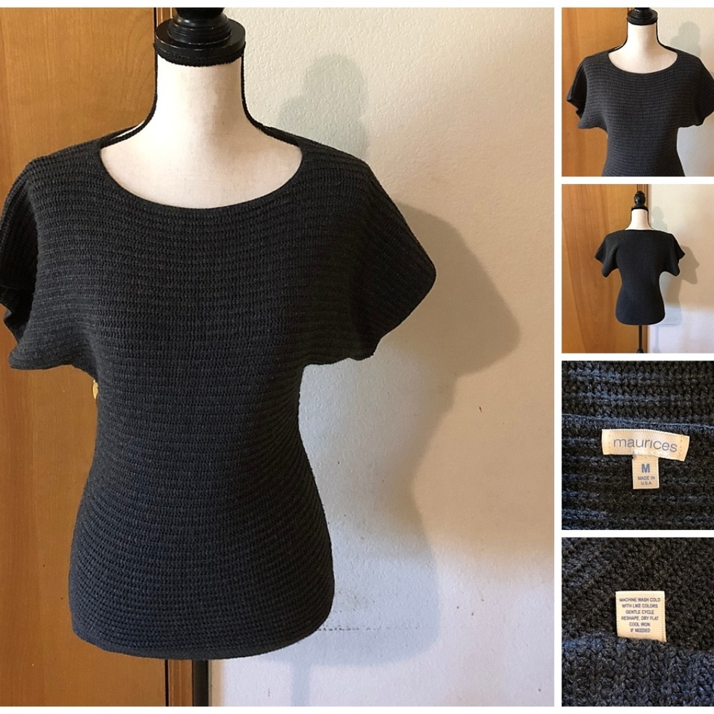 Short Dolman Sleeve Cable Knit Sweater Bodycon Fit